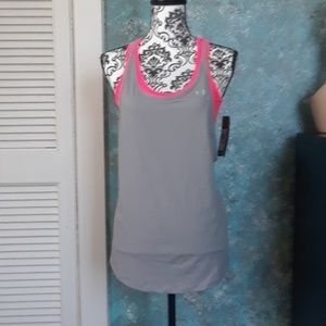 NWT Under Armour pink and grey 2 in 1 tank
